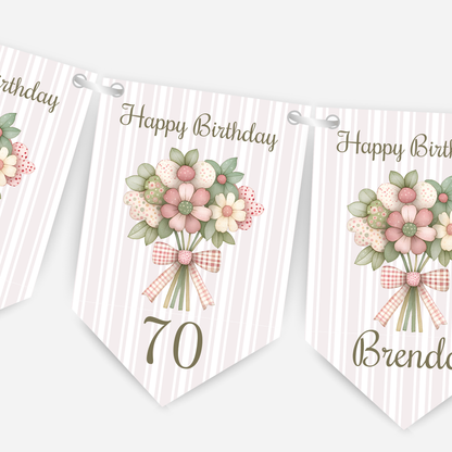 Elegant Floral Number Bunting  B209