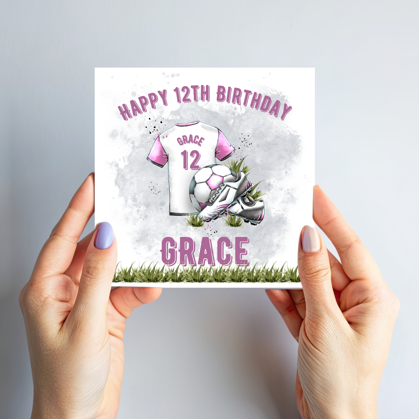 Pink Football Themed Birthday Card - C504