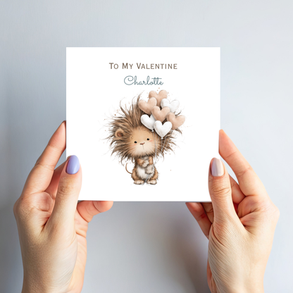 Valentine’s Day Card - Cute Lion Design - C775