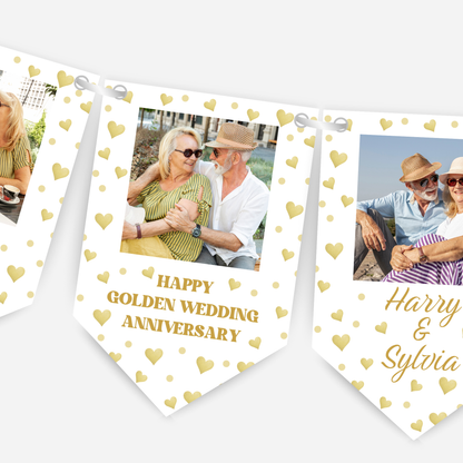 Golden Wedding Anniversary Photo Bunting - B181