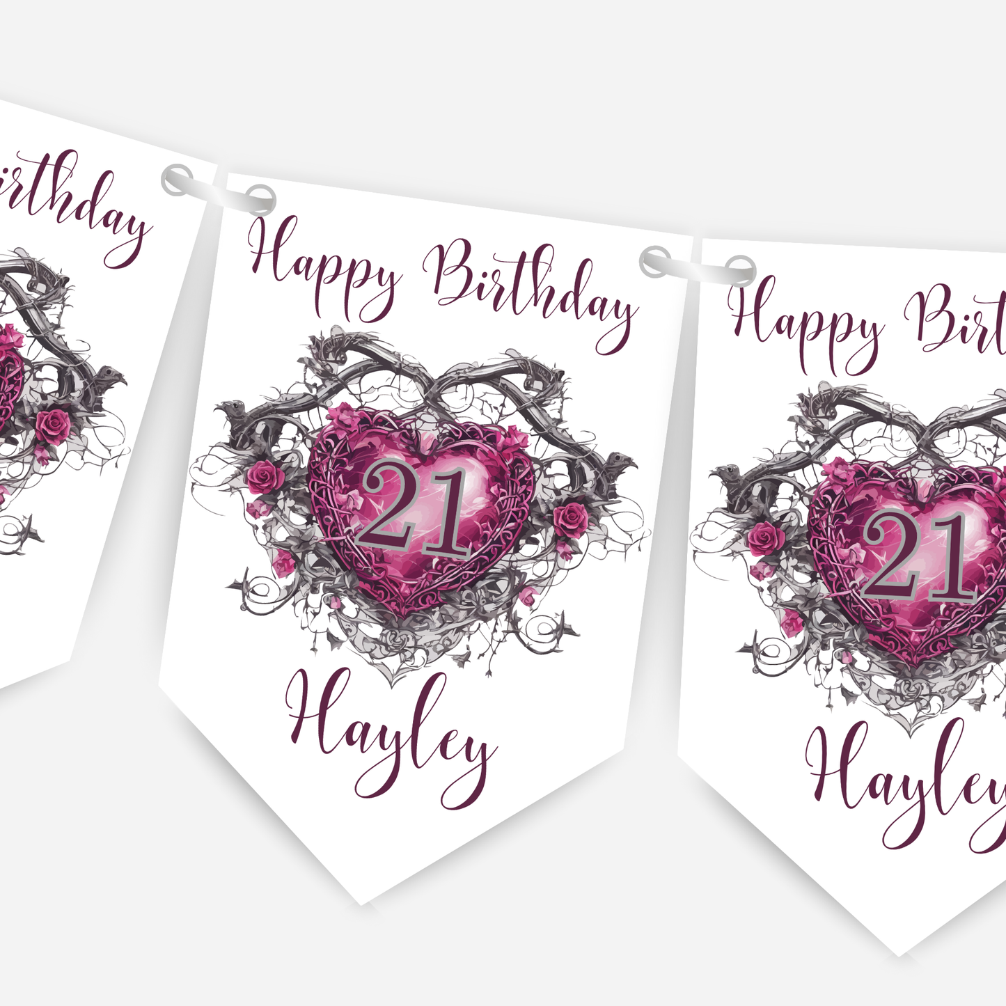 Gothic Style Heart Bunting - B210