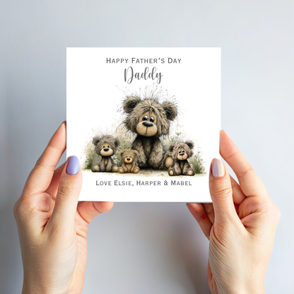 Fathers Day Card - Cute Teddy Family - C789