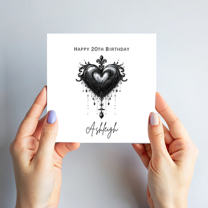 Gothic Style Black Heart - C651