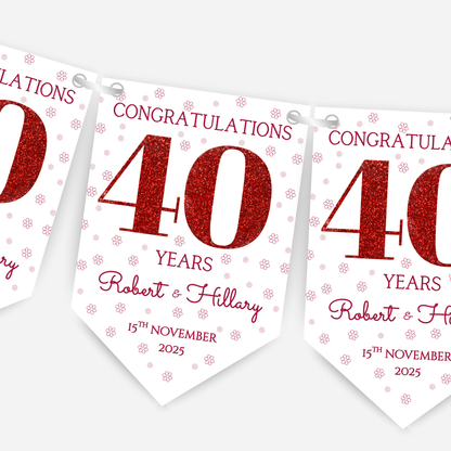 Ruby Wedding Anniversary Bunting - B242