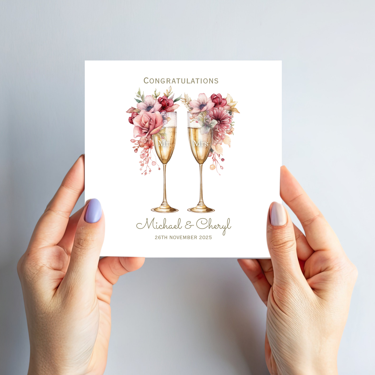 Floral Champagne Glasses - C682