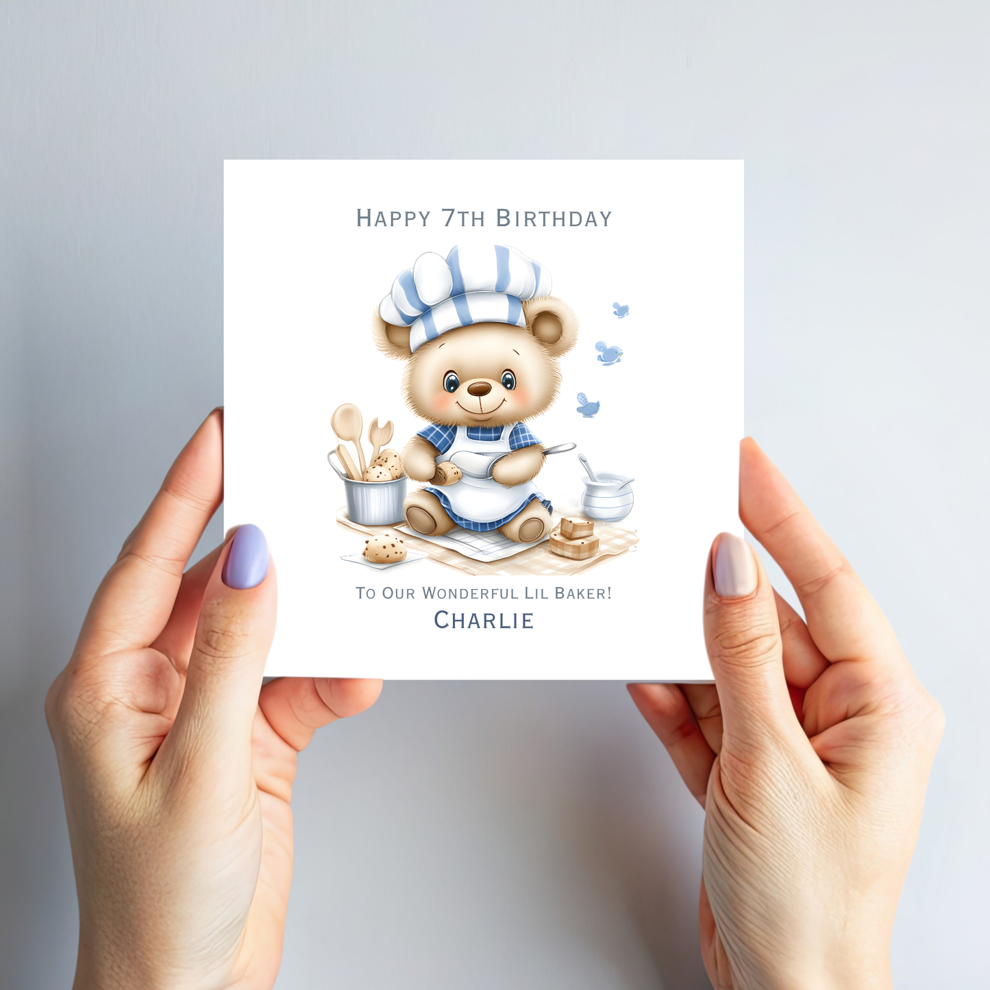 Cute Teddy Baker Birthday Card - C585