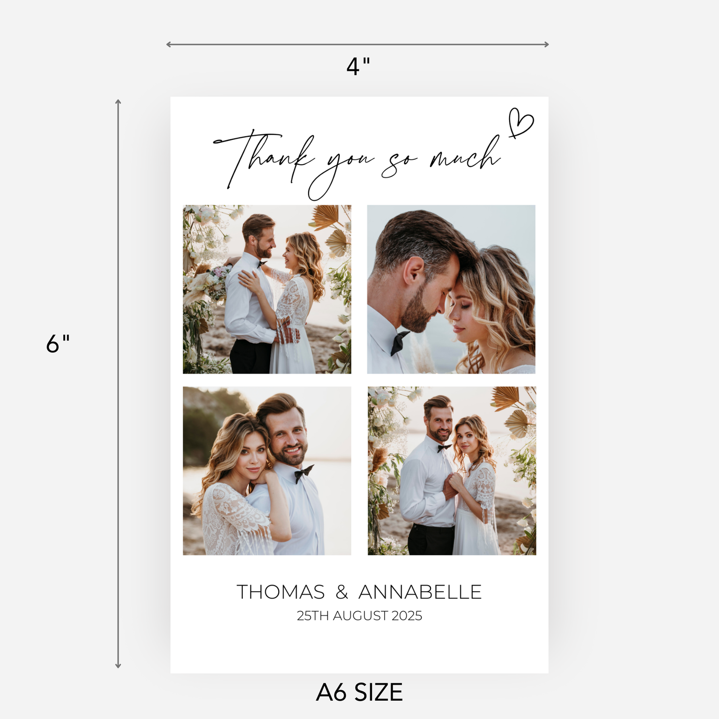 Wedding Thank You Cards (Pack of 10) - T02
