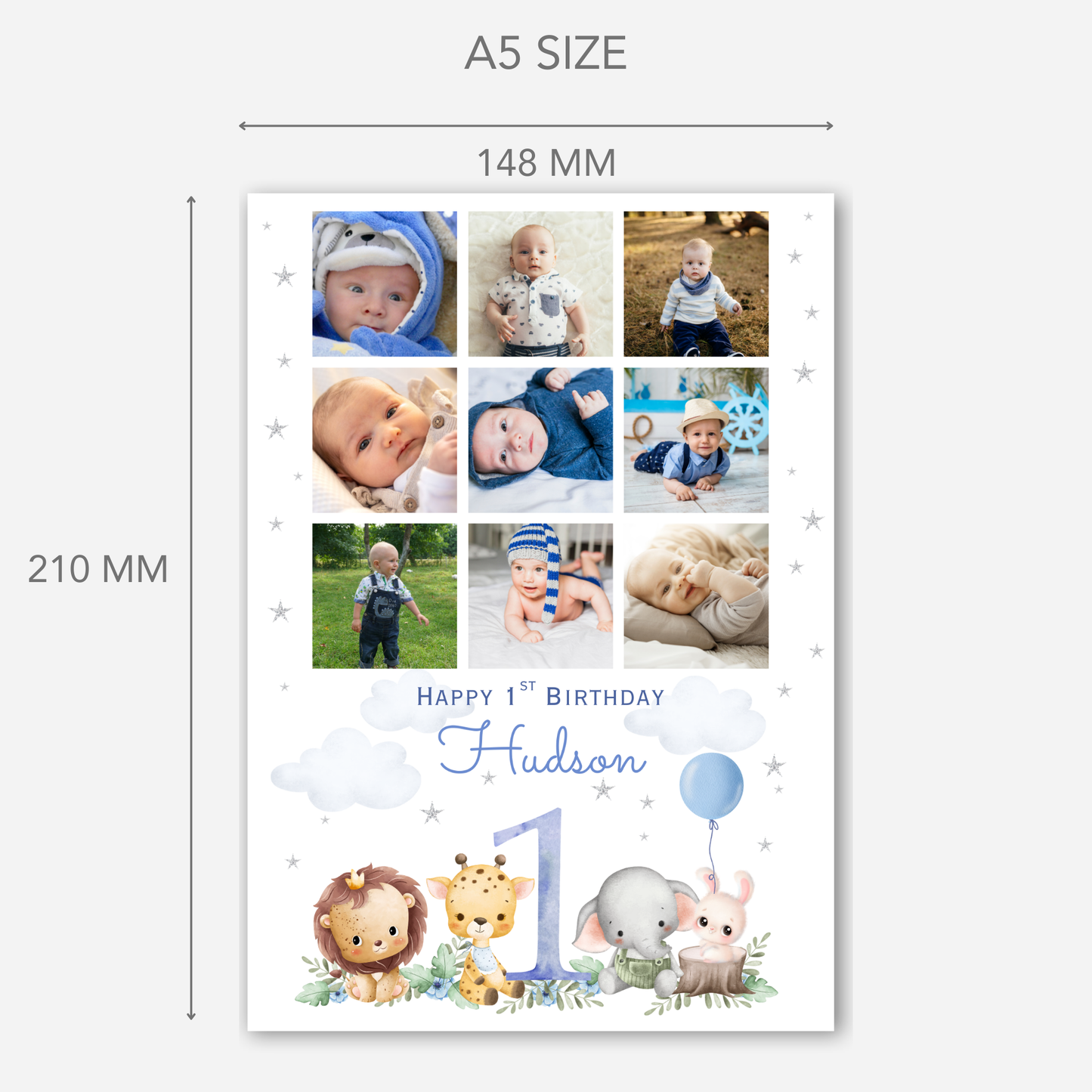 First Birthday Photo Collage Card - PC46