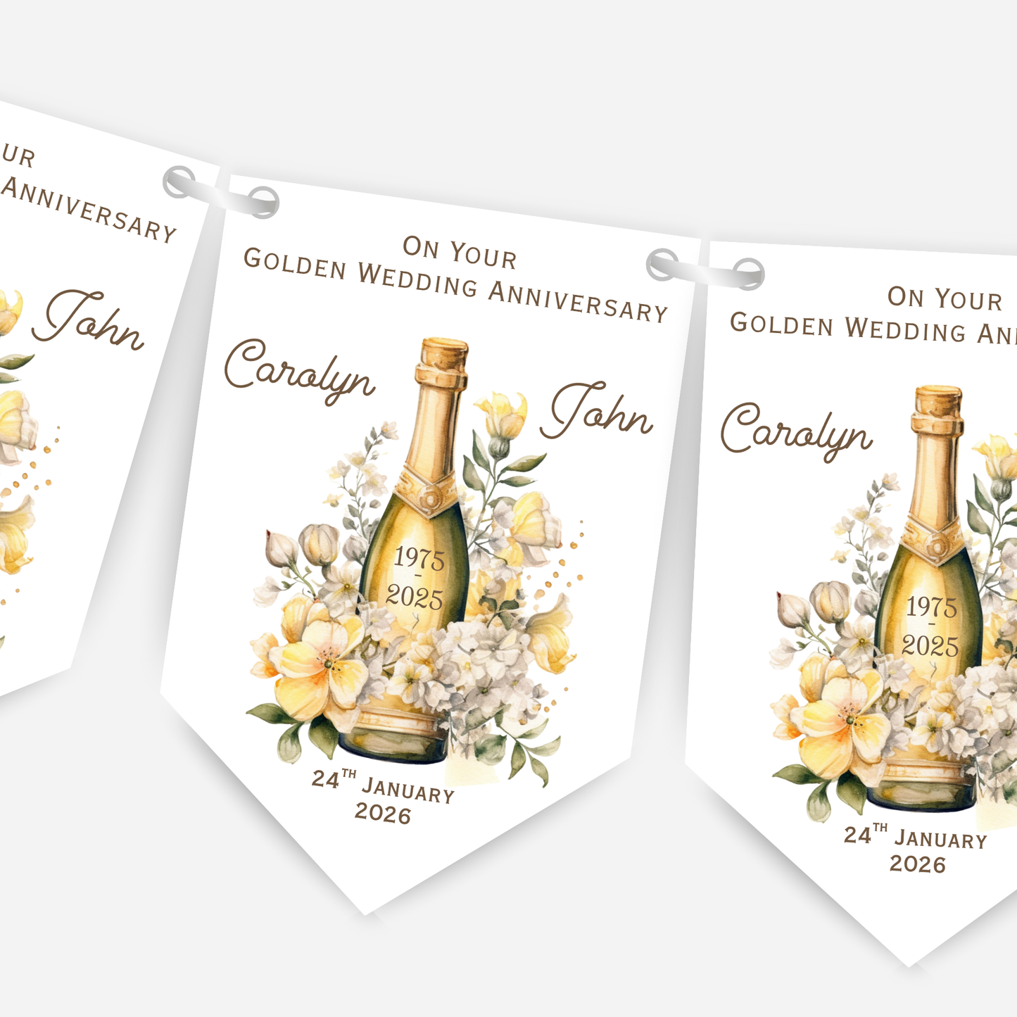 Golden Wedding Anniversary Bunting - B230