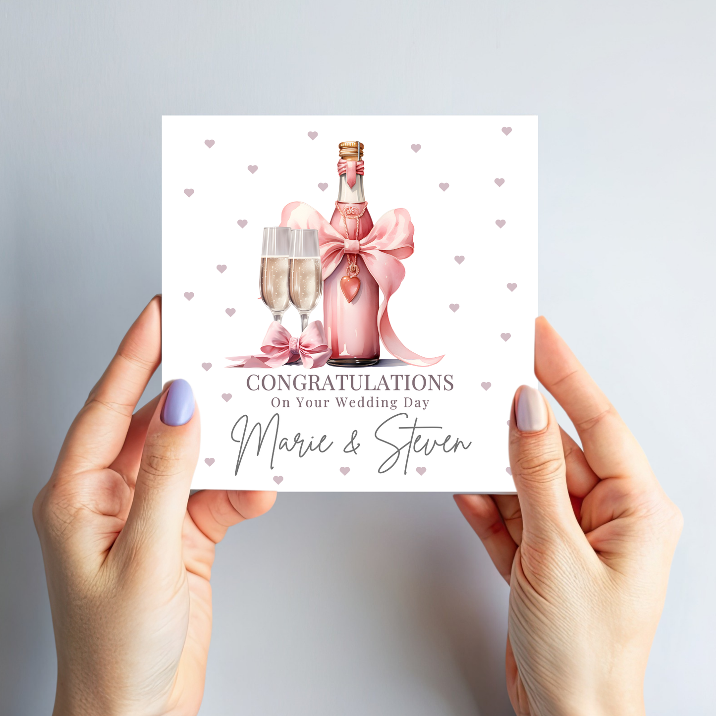Hearts & Fizz Wedding Card - C118