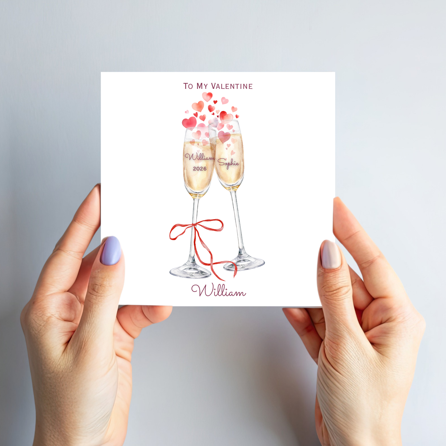 Valentine’s Day Card - Champagne Glasses Design - C774