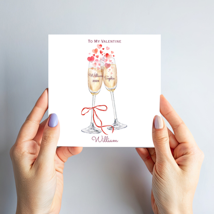 Valentine’s Day Card - Champagne Glasses Design - C774