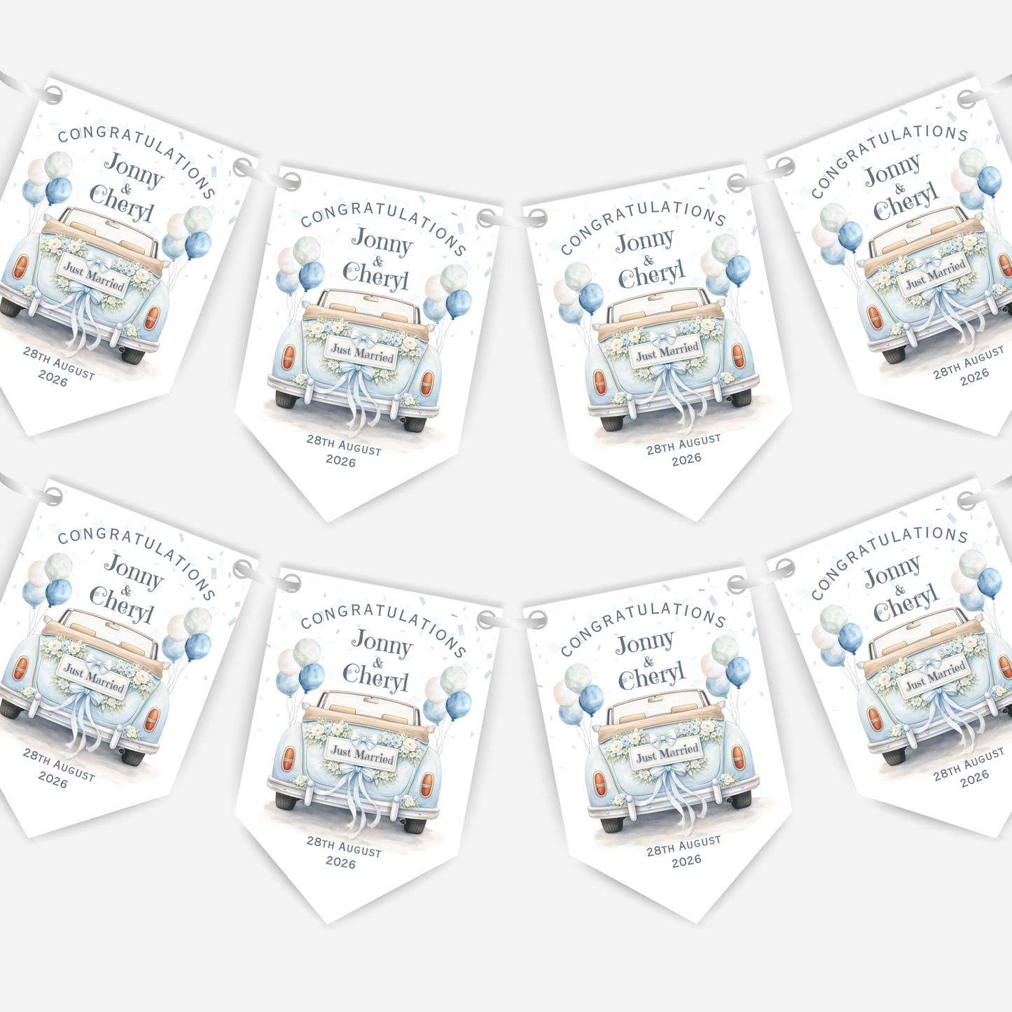 Wedding Car Bunting - B306