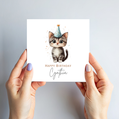 Cute Kitten Birthday Card - C551
