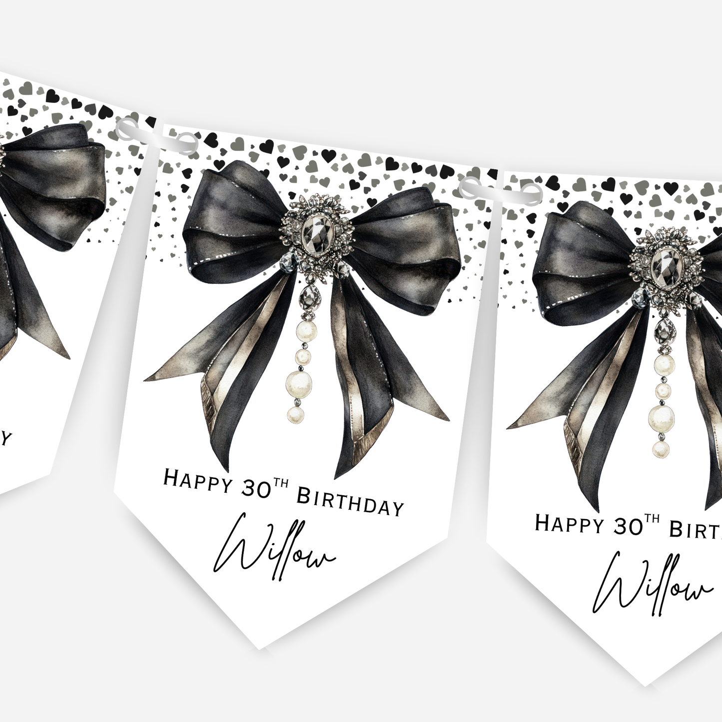 Elegant Black Bow Bunting - B264