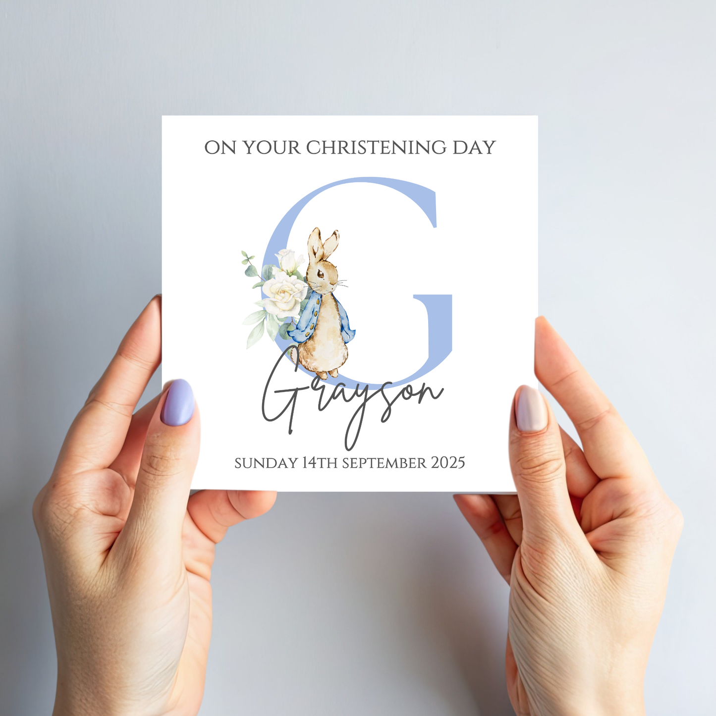 Initial Christening or Baptism Card - C136