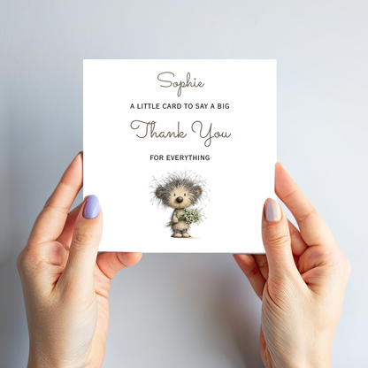 Thank You Card With A Cute Teddy  - C821