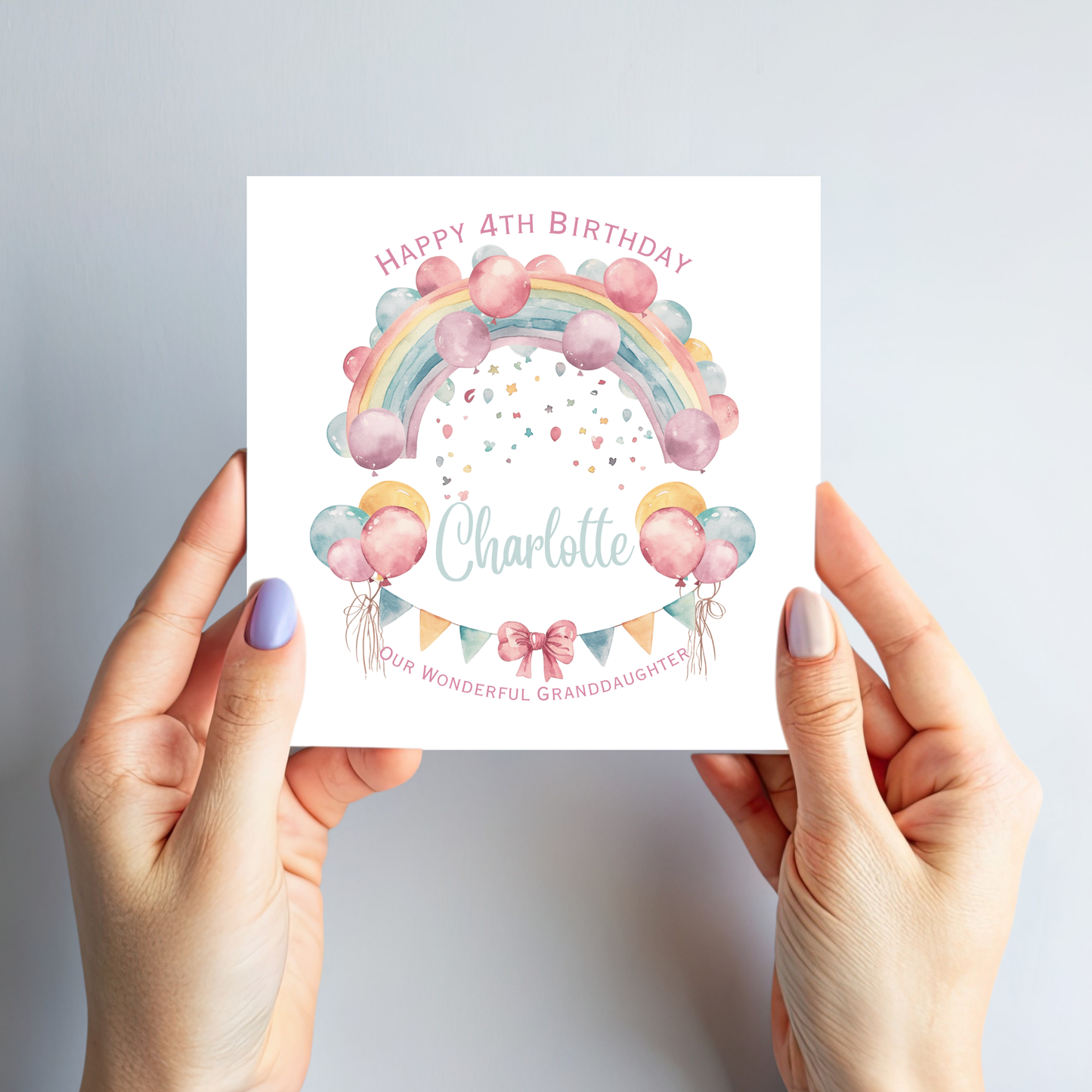 Rainbow and Balloons Birthday Card - C605