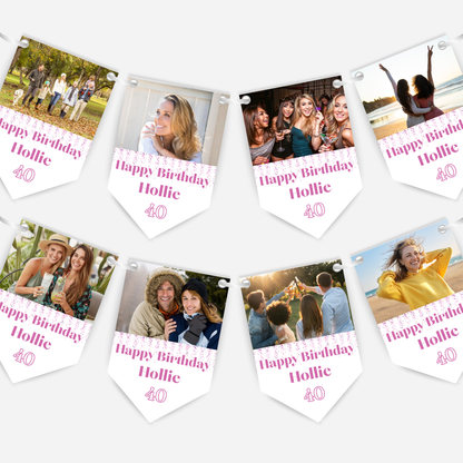 Birthday Photo Bunting in Pink - B280