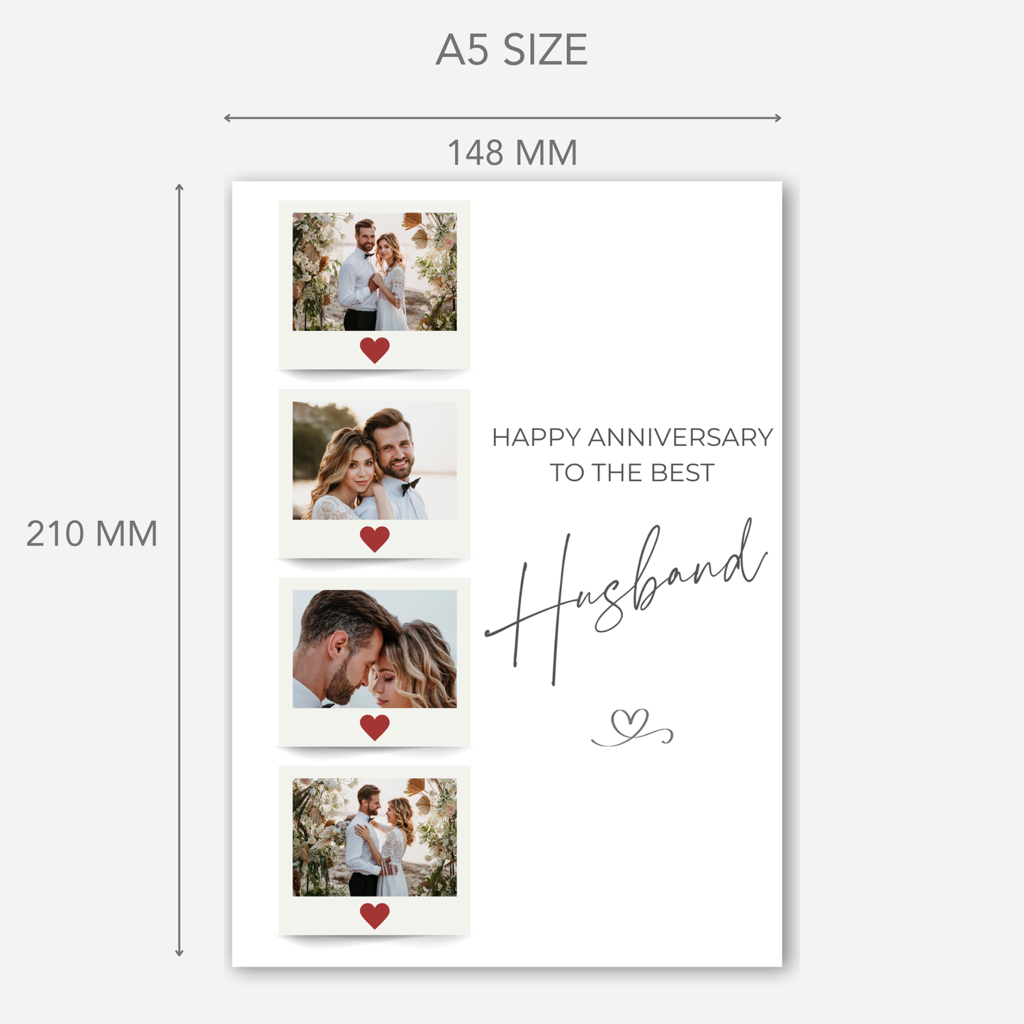 Anniversary or Birthday Photo Card  -  4 Photo Memories Collage - PC10