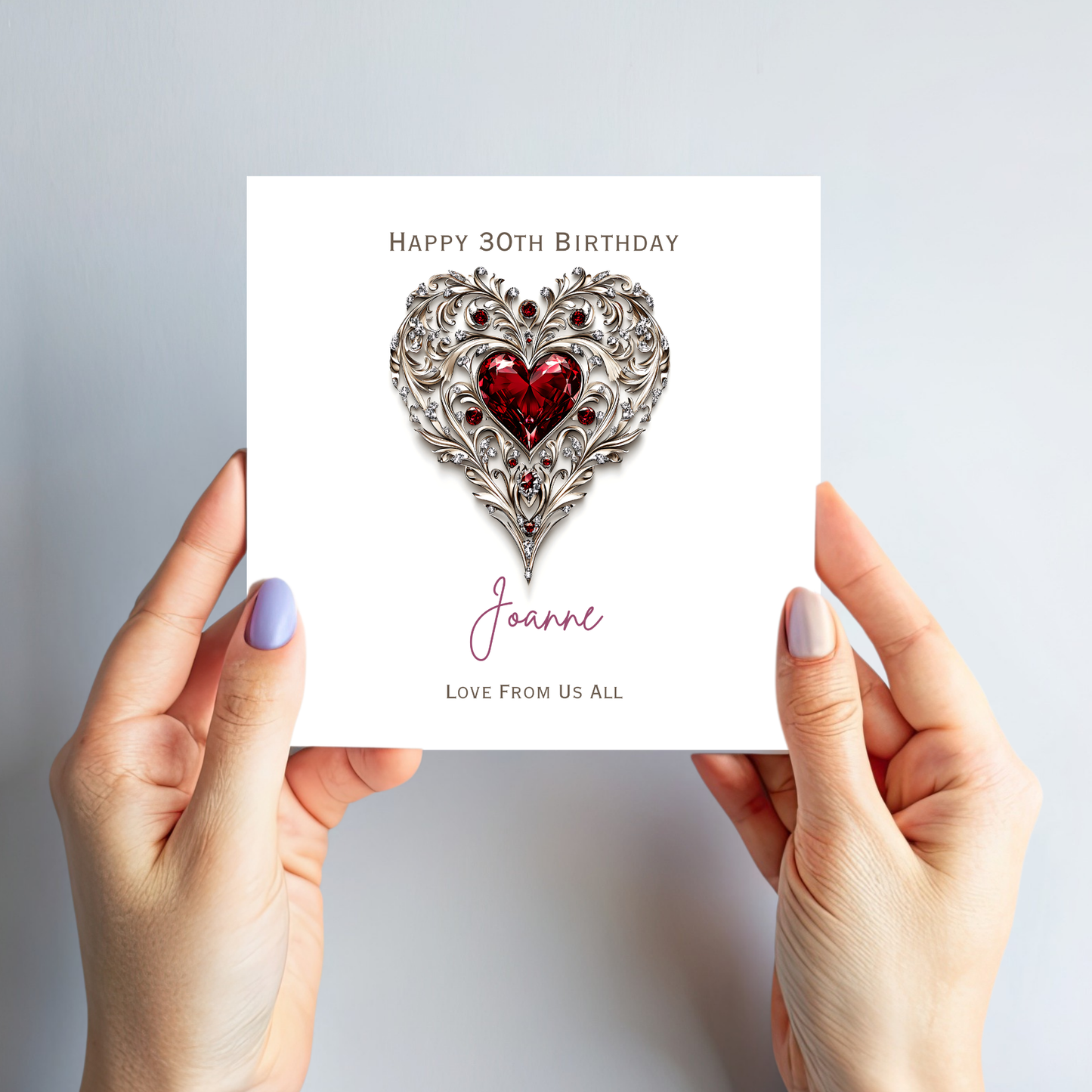 Jewelled Heart  Birthday Card - C620