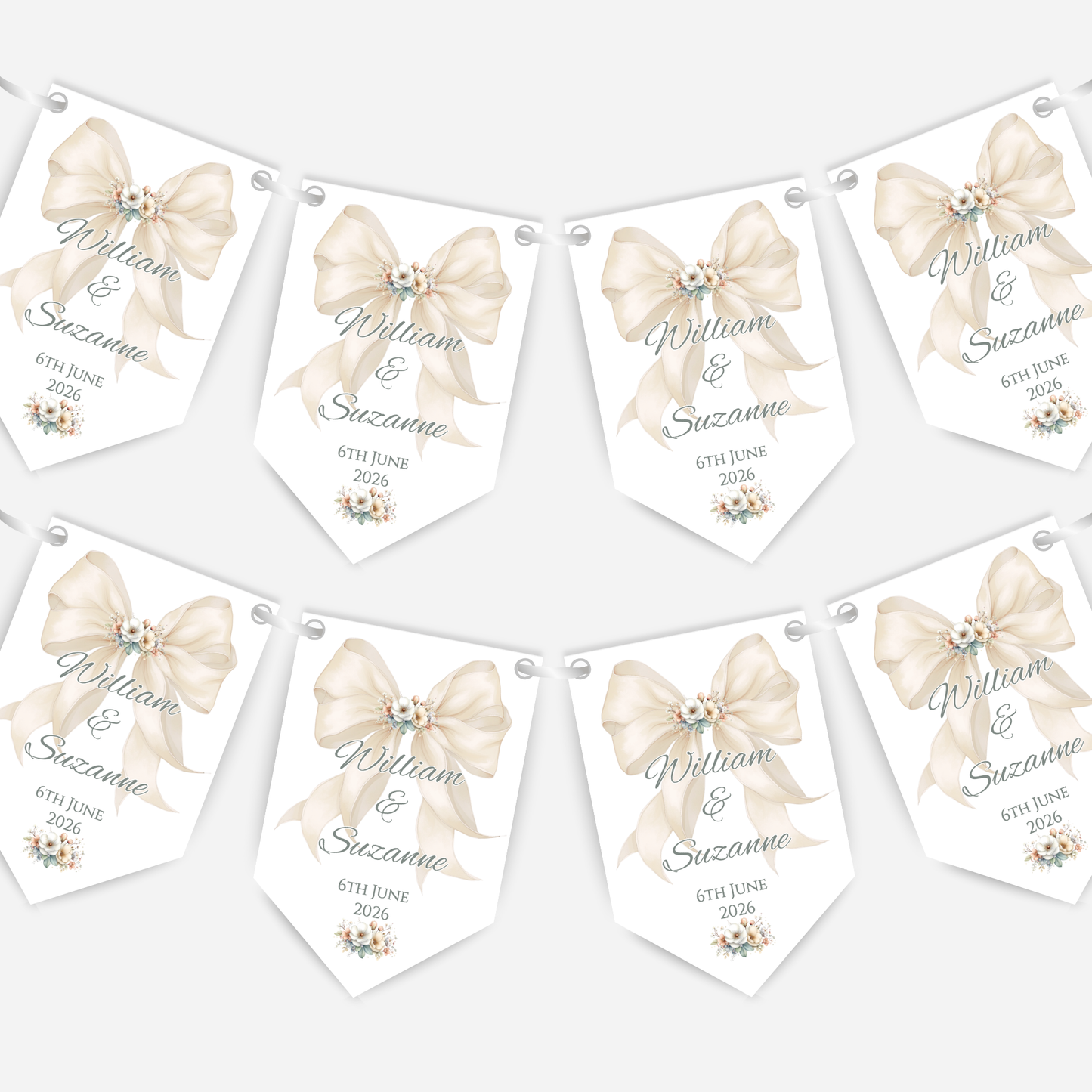 Engagement Or Wedding Bow Bunting - B291