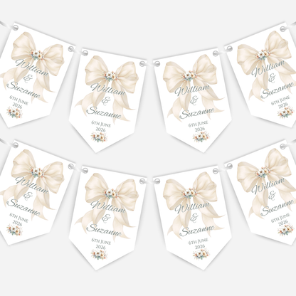 Engagement Or Wedding Bow Bunting - B291