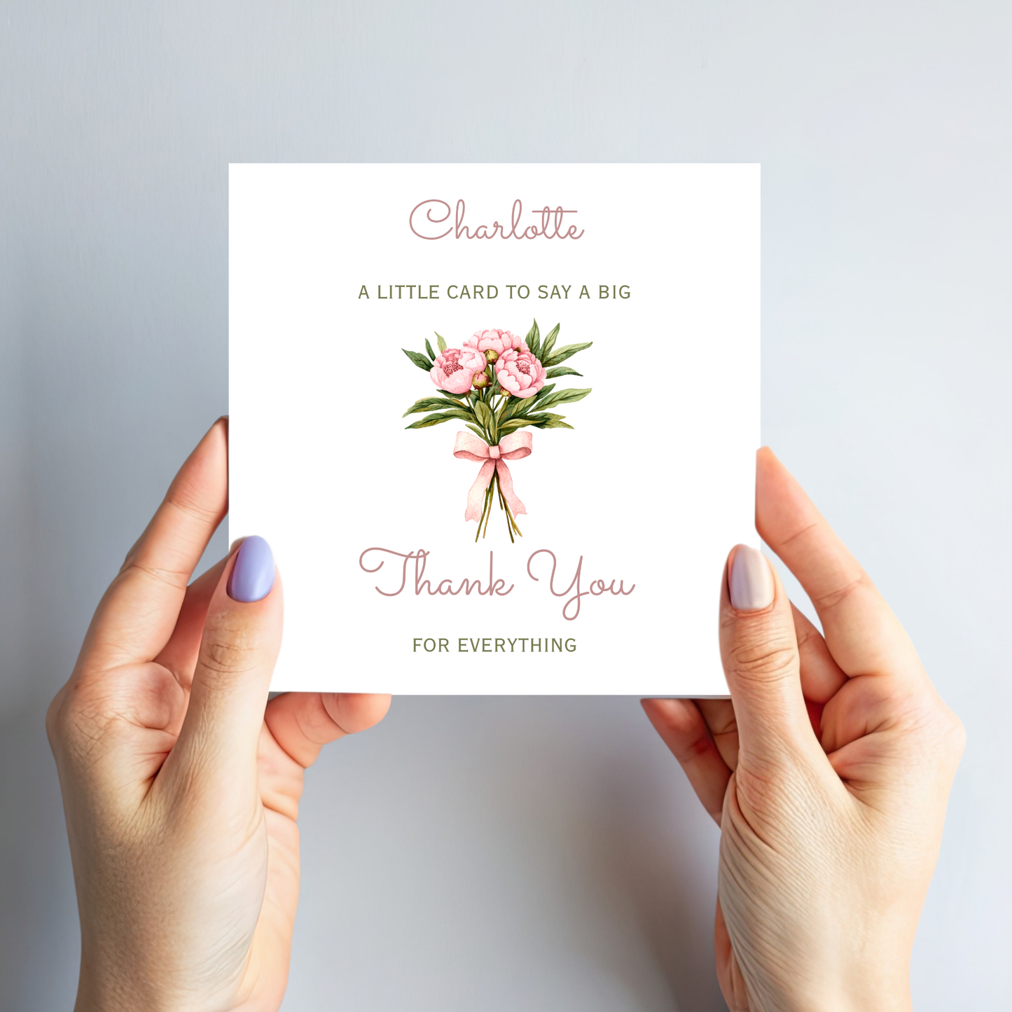 Thank You Card With Flowers - C822