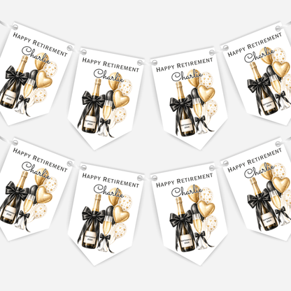 Retirement or any occasion bunting, Fizz and Balloon design - B301