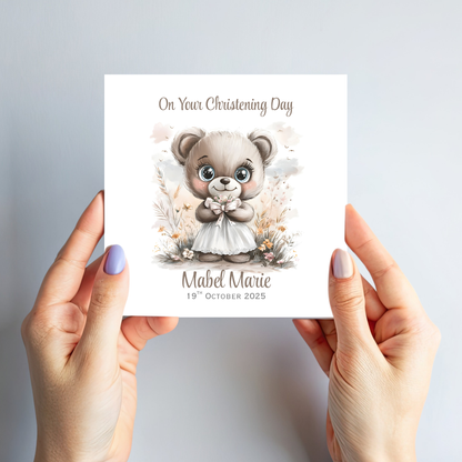 Christening or Baptism Teddy Card - C548