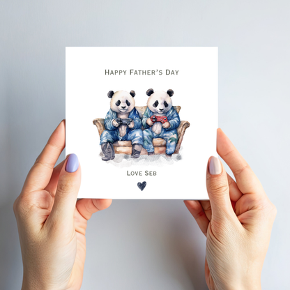Father's Day Card - Gaming Pandas! - C785