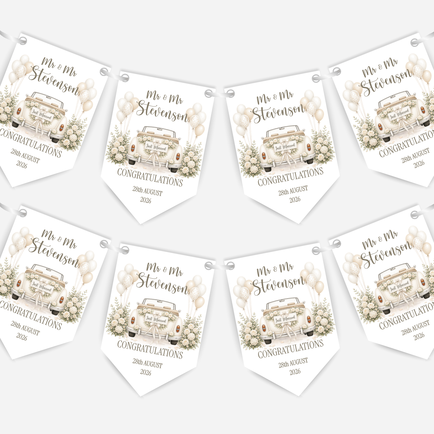 Wedding Car Bunting - B305