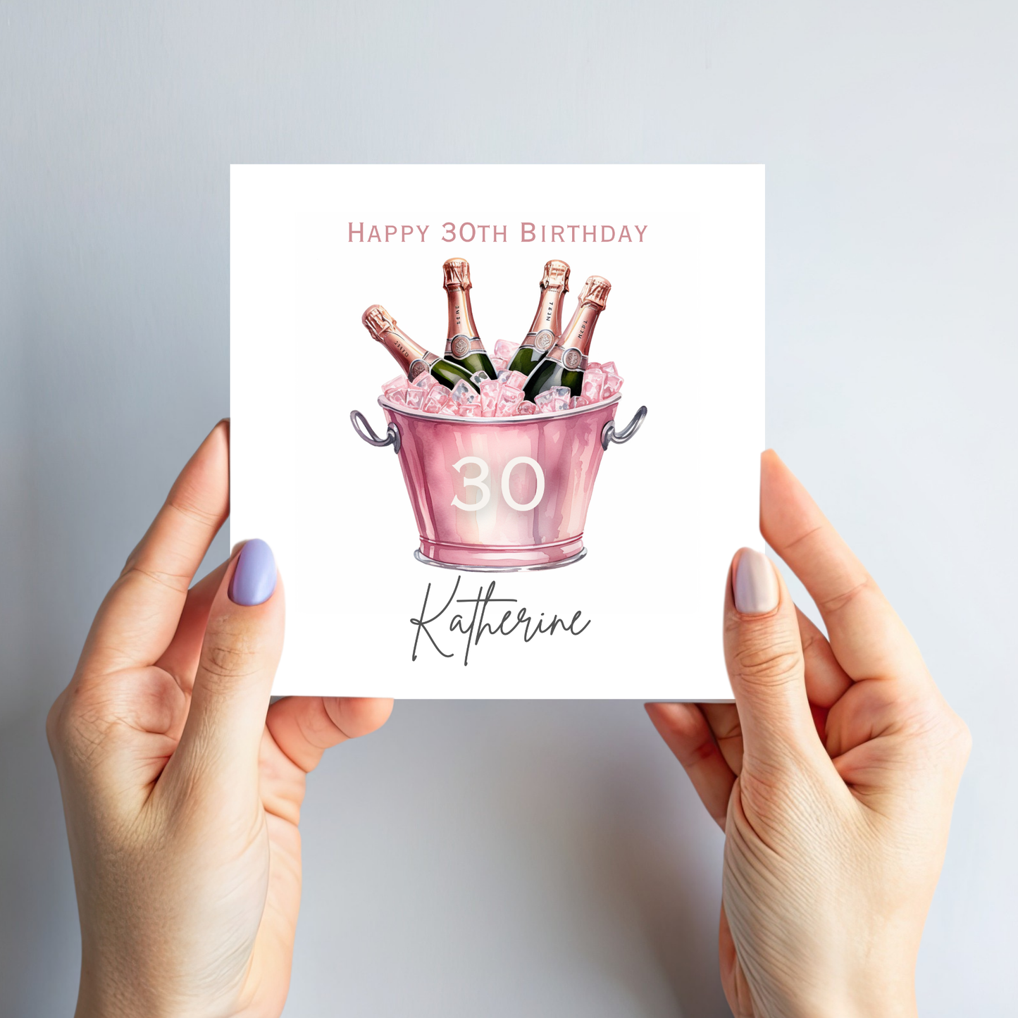 Ice Bucket of Pink Fizz Birthday Card - C643