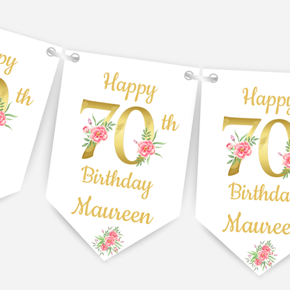 Elegant Floral Number Bunting - B177