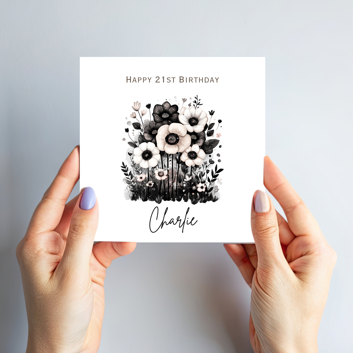 Alternative Dark Flowers Birthday Card - C798
