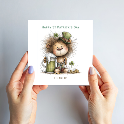 St Patrick's Day Cute Lion Card - C804