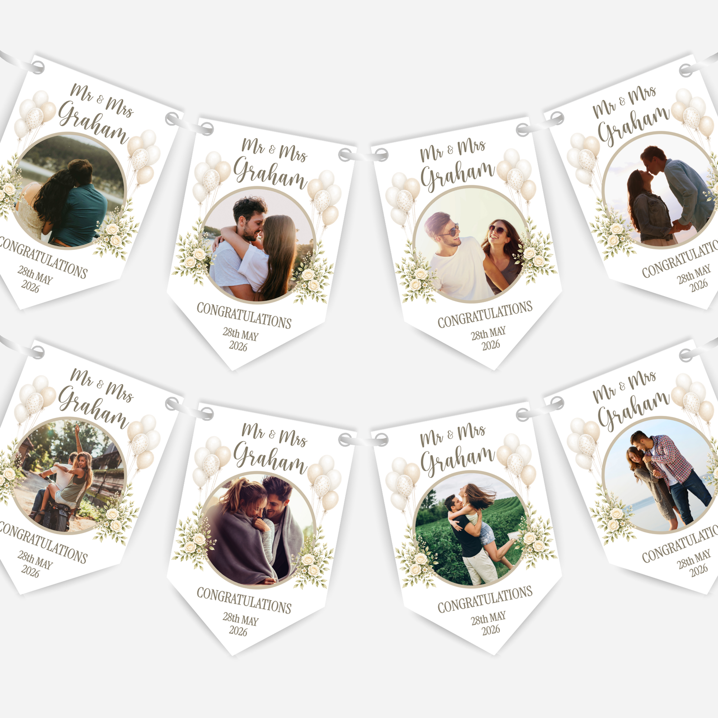 "Congratulations" Wedding or Engagement Photo Bunting - B309