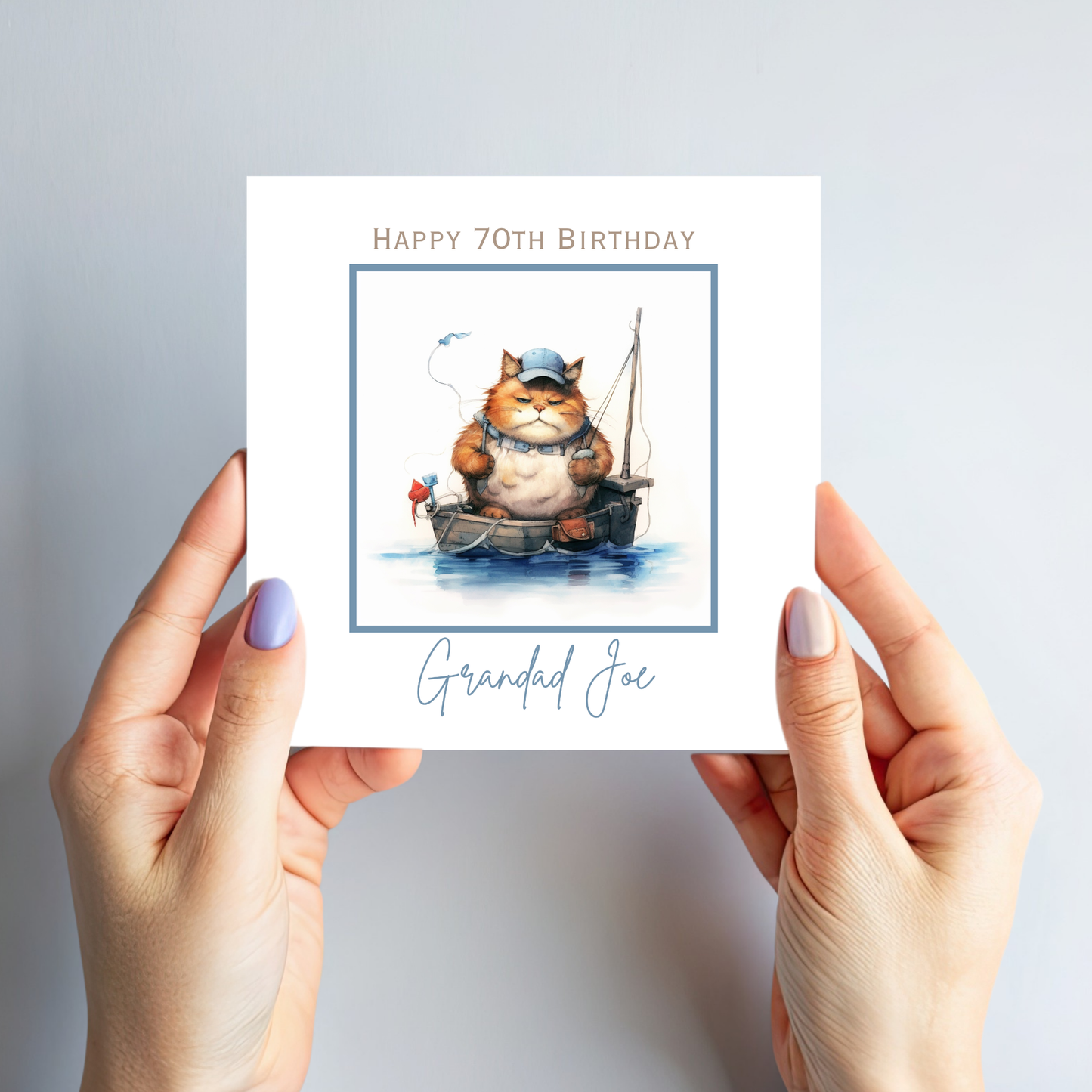 Cat Fishing Birthday Card - C616