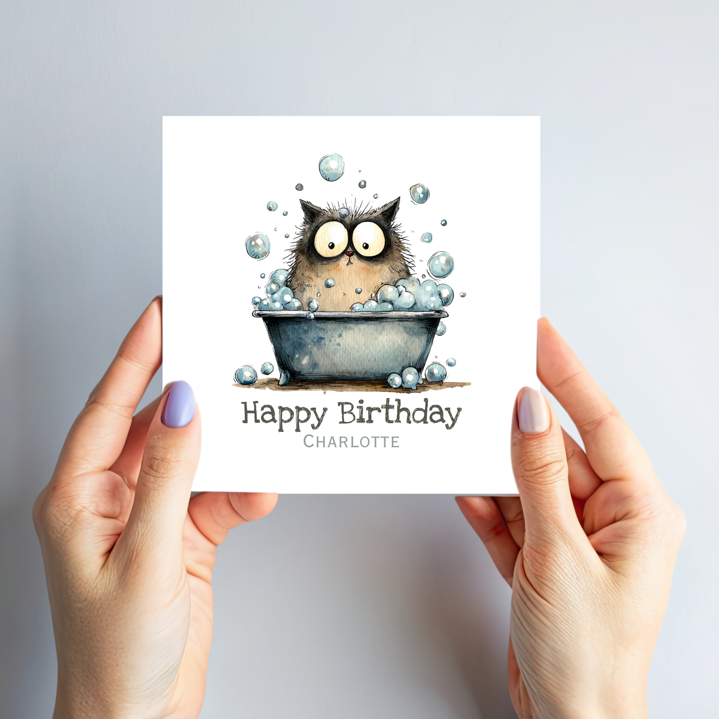 Cute Cat In The Bath - C574