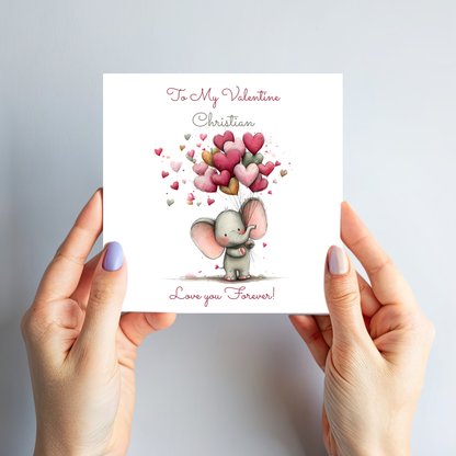 Cute Elephant Valentine’s Day Card  - C699