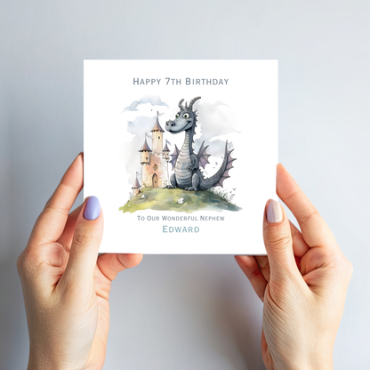 Dragon and Castle Birthday Card - C577
