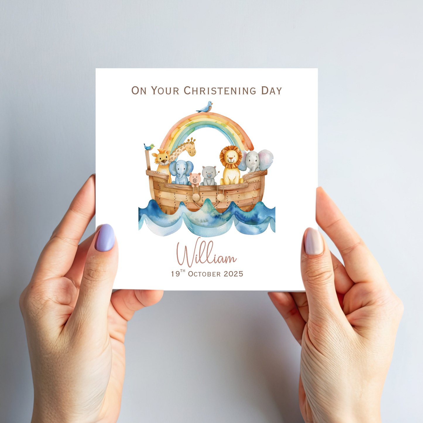 Christening & Baptism Noah Ark Card - C561