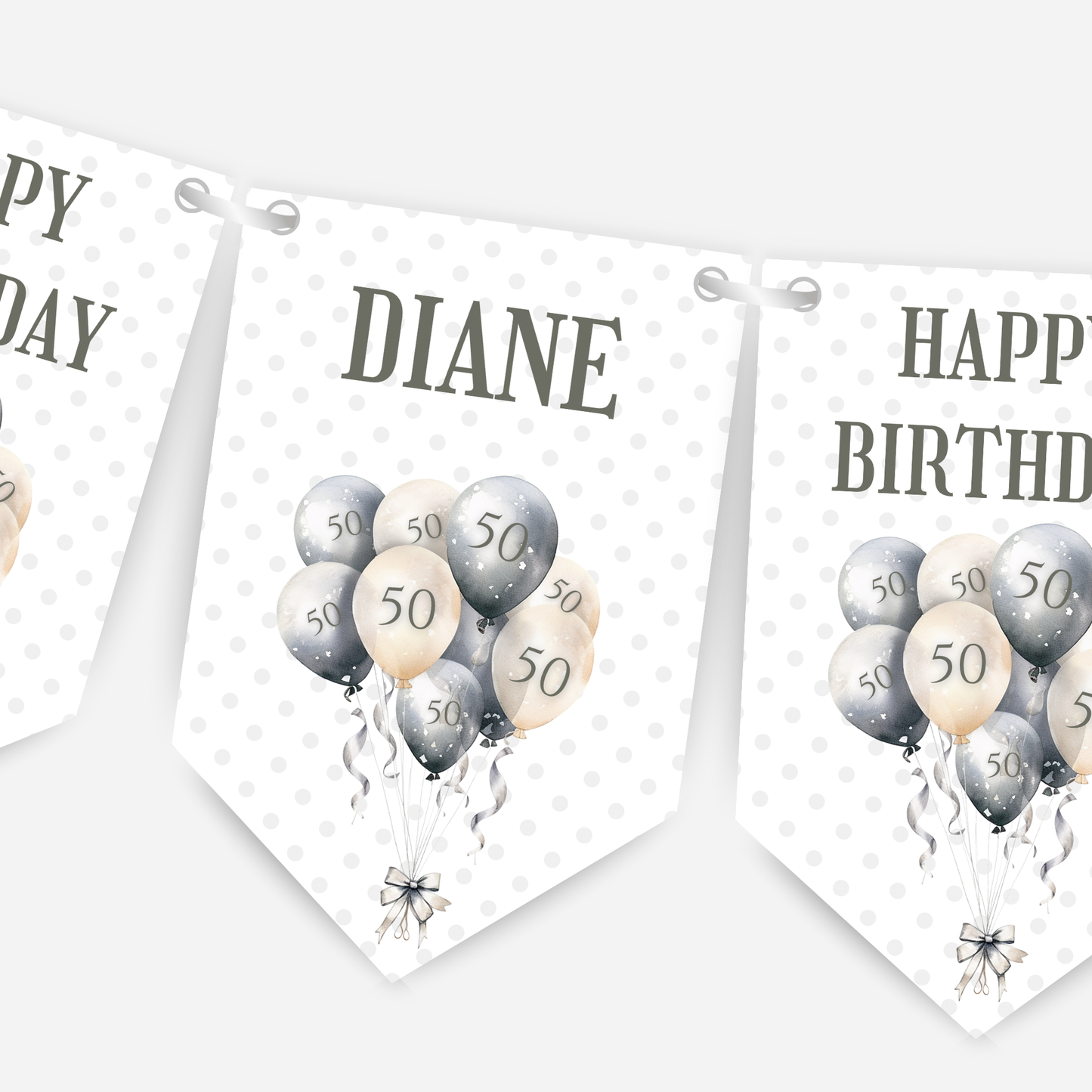 Party Balloon, Any Age Birthday Bunting - B189