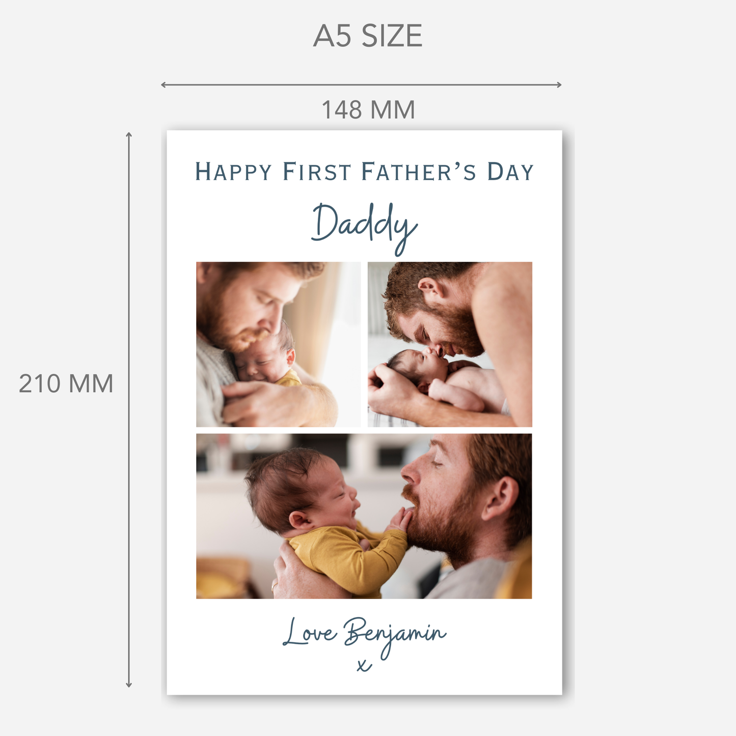 First Fathers Day Three Photo Card - PC44