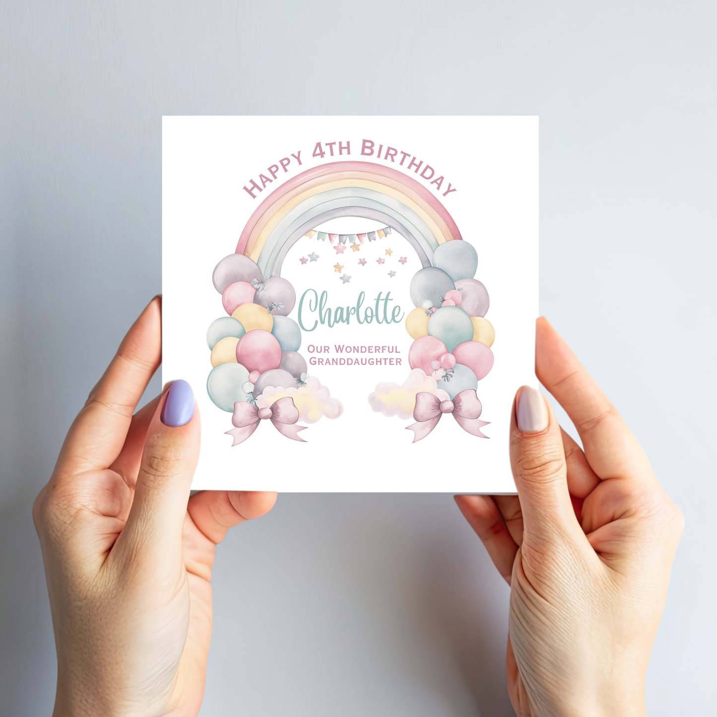 Rainbow and Balloons Birthday Card - C606