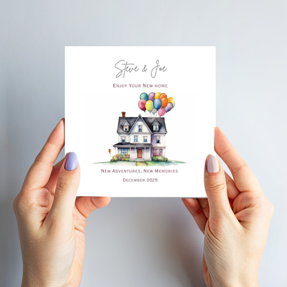New Home Card "House & balloon" Design - C529