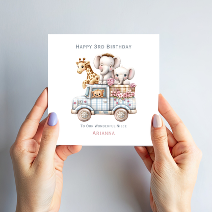 Cute Safari Animal Birthday Card - C556