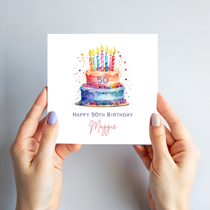 Colourful Birthday Cake Card - C647