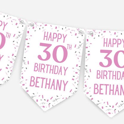 Party Style Any Age Birthday Bunting - B101