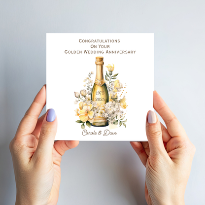 Golden- 50th Wedding Anniversary Card - C675